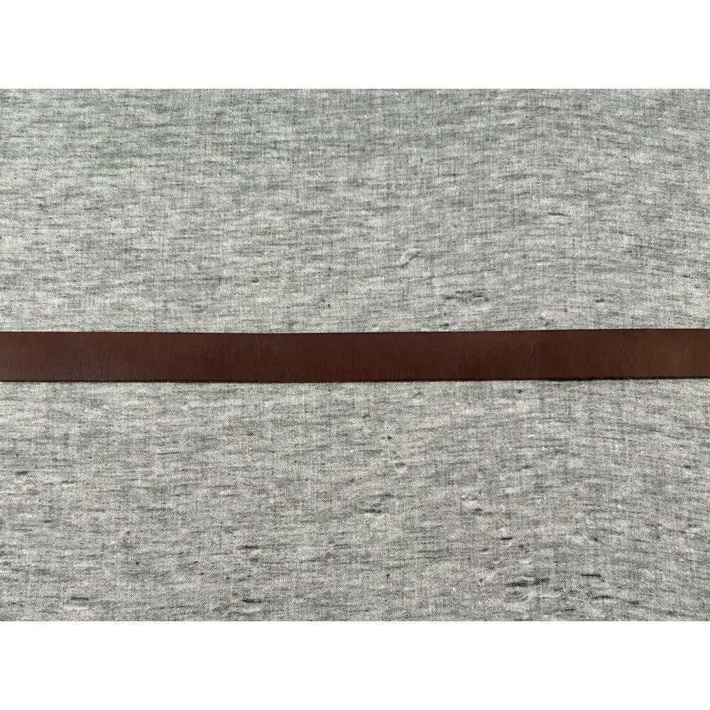 Allsaints Leather Belt Mens 40 Brown Genuine Leather Silver Colored Buckle